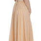 Dolce & Gabbana Elegant Beige Silk Full Length Sheath Dress