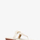 Lena Signature Logo and Leather T-Strap Sandal