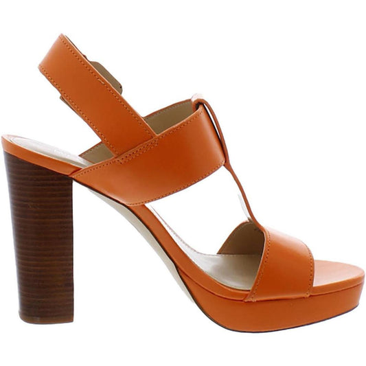 Womens Leather Round toe Block Heel