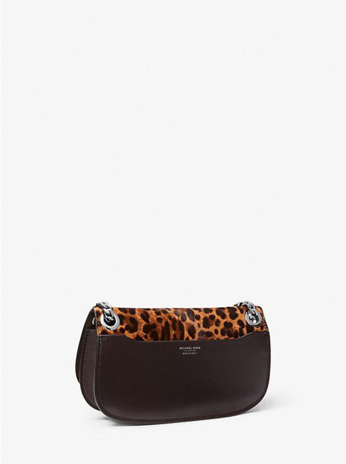 Christie Mini Leopard Print Calf Hair Envelope Bag