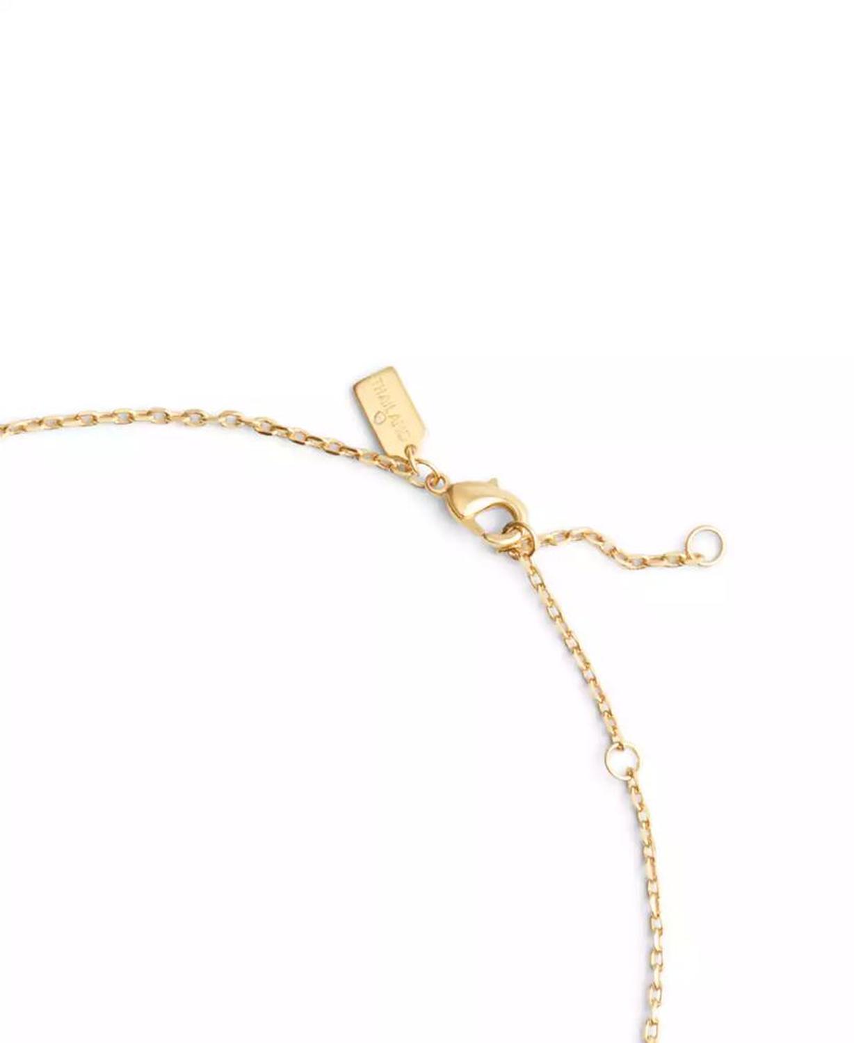 Gold-Tone Signature Stitched Hangtag Pendant Necklace