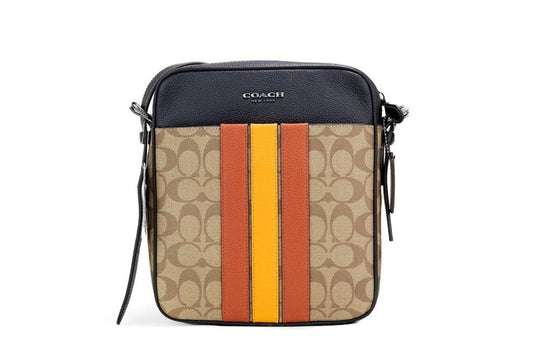 COACH Hudson 21 Signature Varsity Stripe Coated Canvas Crossbody Women's Bag