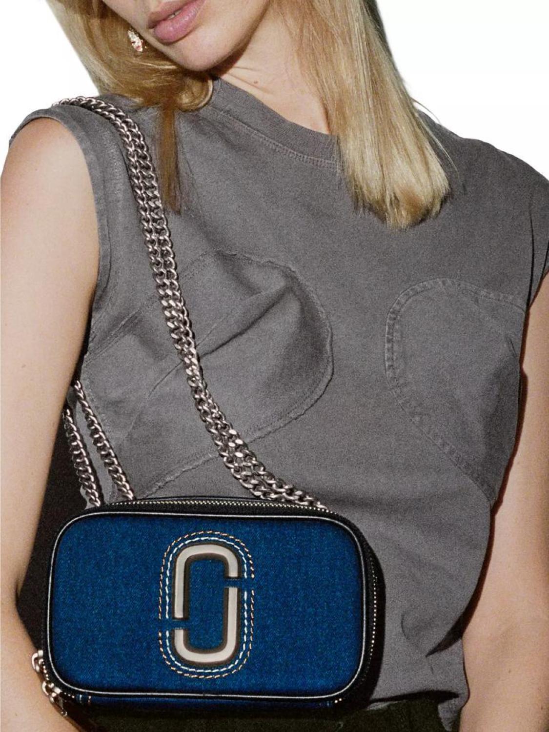 The Denim Chain Snapshot Crossbody Bag