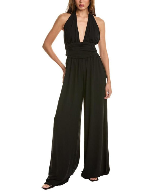 Michael Kors Collection Jersey Cross Halter Jumpsuit