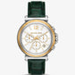 Oversized Maren Silver-Tone and Crocodile Embossed Leather Watch