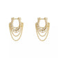 Faux Stone Signature Pavé C Chain Hoop Earrings