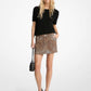 Cheetah Print Stretch Crepe Mini Skirt