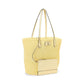 Leather-Trim Straw Large Brie Tote Bag