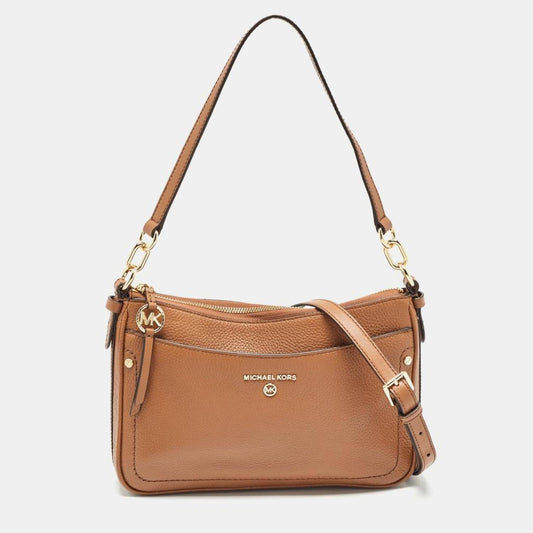 Michael Kors Brown Leather Medium Jet Set Shoulder Bag