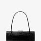 Natalie Crocodile Embossed Patent Leather Barrel Bag