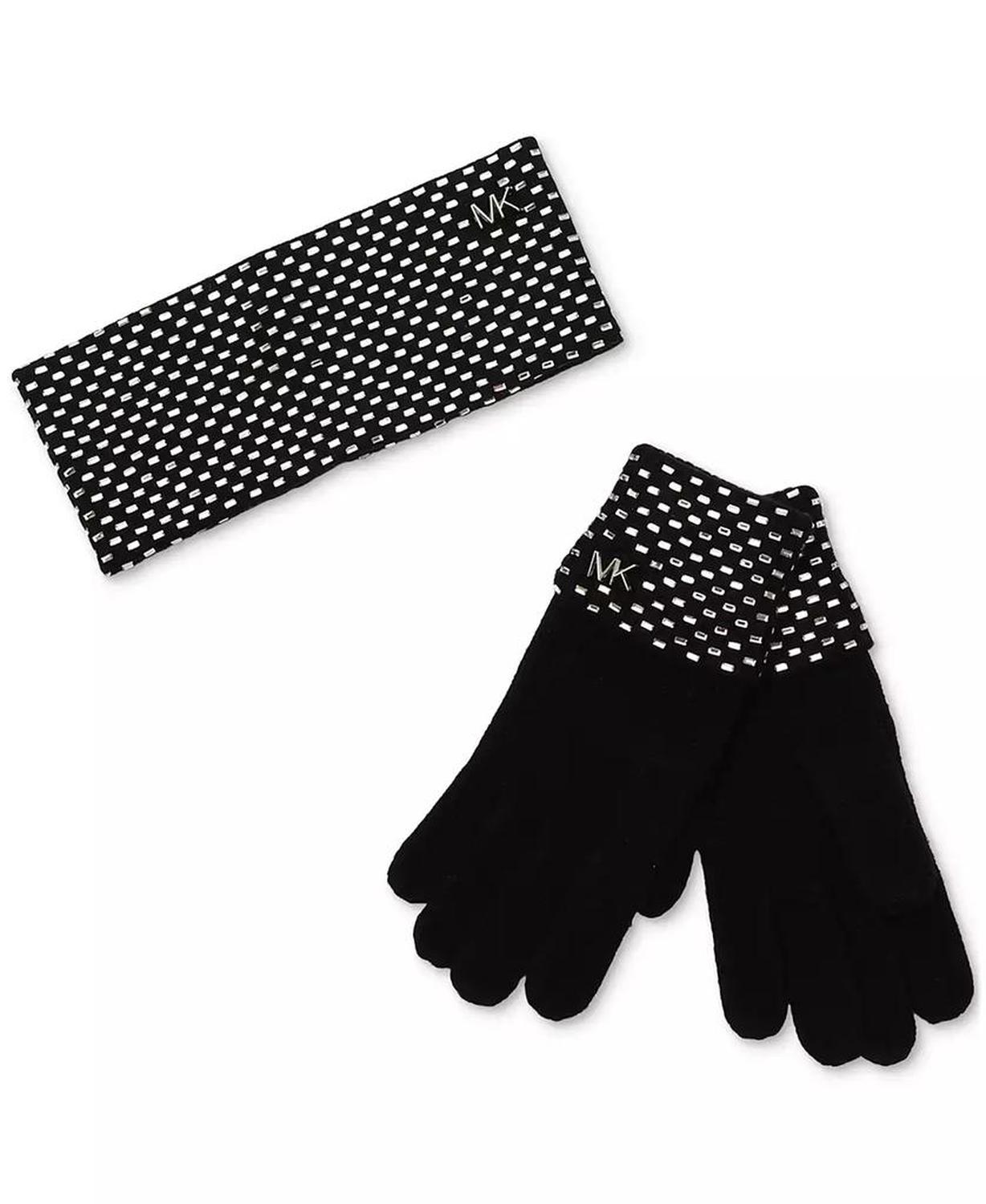 MICHAEL Women's Studded Gloves & Headband Set