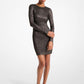 Metallic Crinkled Jacquard Dress