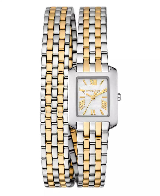 Women's Emery Three-Hand Two-Tone Stainless Steel Double Wrap Watch 22mm