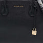 Black Leather Large Mercer Belted Satchel