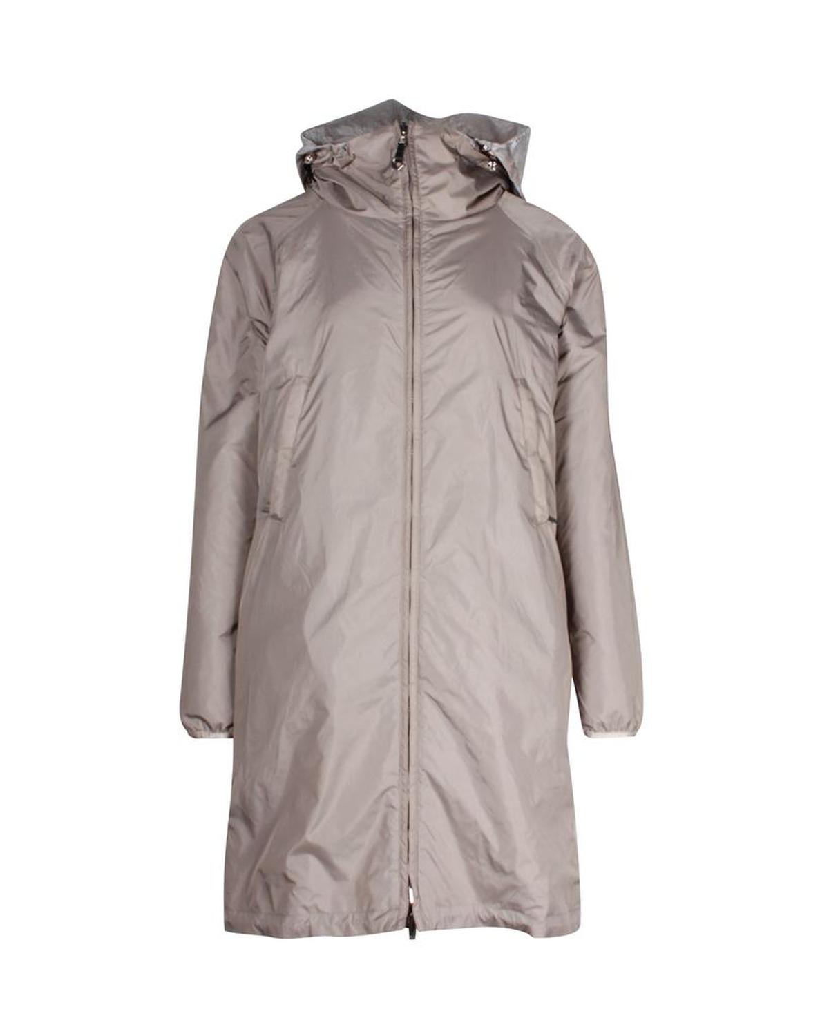 Max Mara Weekend Reversible Floral Parka in Silver Nylon