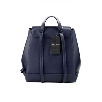 Kate Spade Madison Navy Saffiano Leather Medium Flap Shoulder Backpack Women's Bag