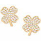 Lucky Charm Gold-Tone Pavé Crystal Clover Stud Earrings