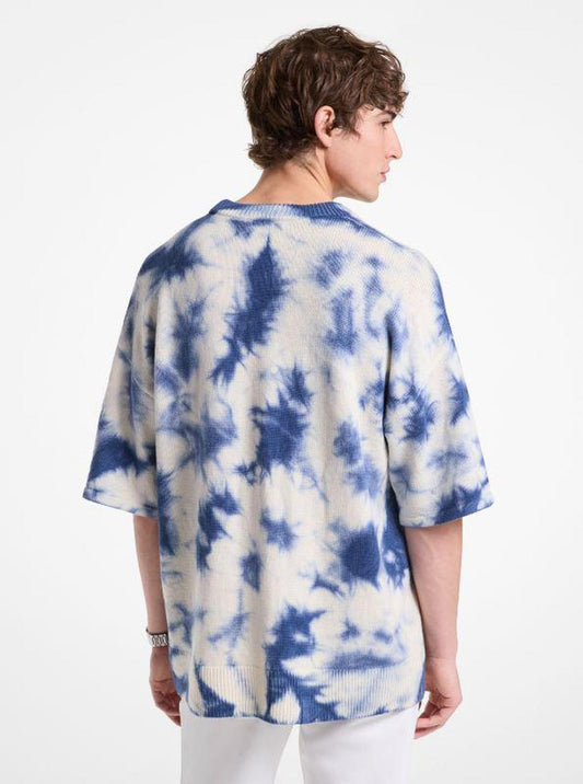 Tie Dye Wool and Cashmere Short-Sleeve Sweater