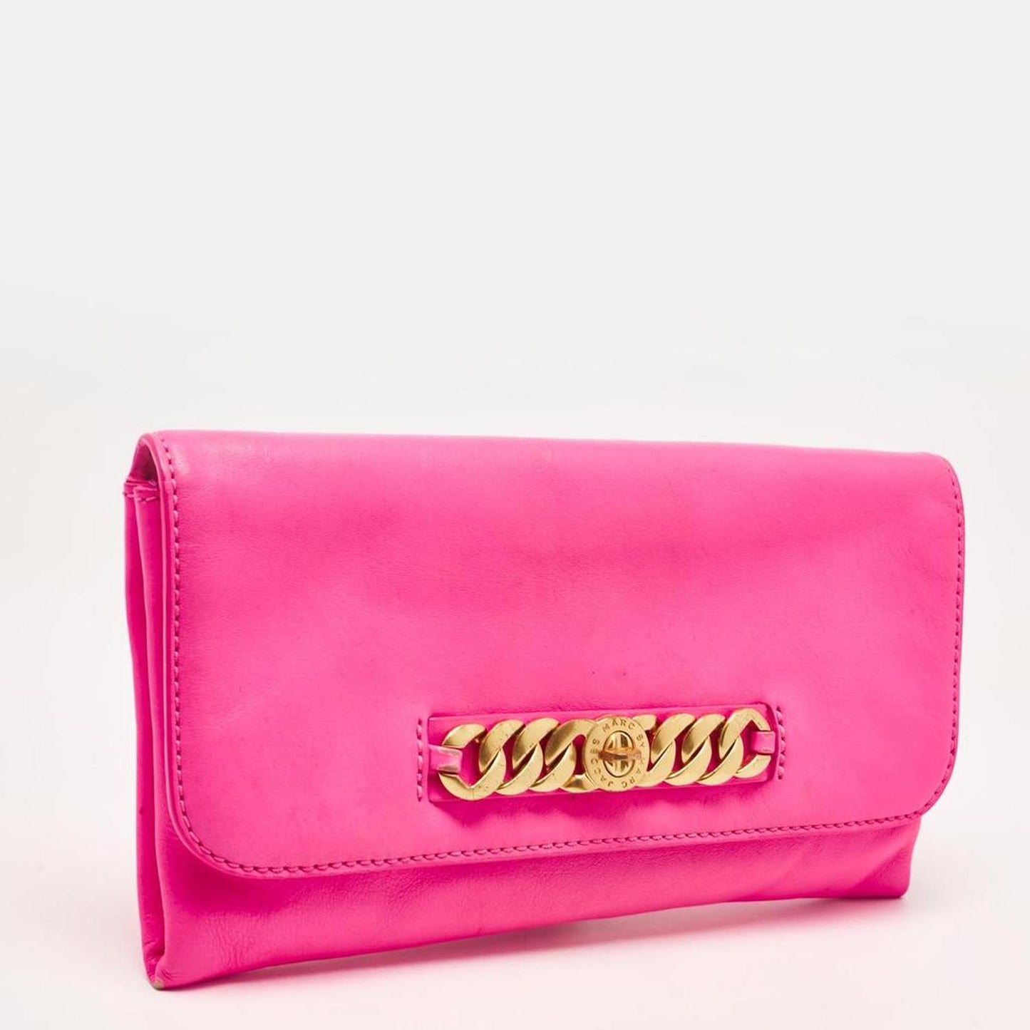 Marc By Marc Jacobs Neon Pink Leather Katie Clutch