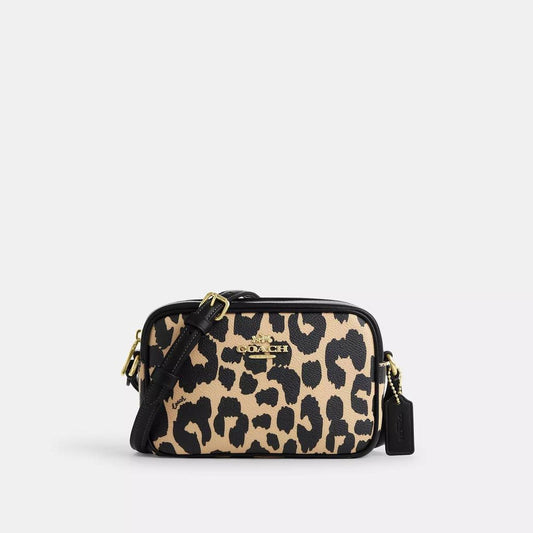 Coach Outlet Mini Jamie Camera Bag With Leopard Print