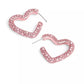 Faux Stone Pave Heart Hoop Earrings