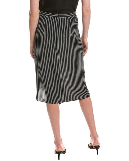 Michael Kors Collection Stripe Draped Silk Skirt