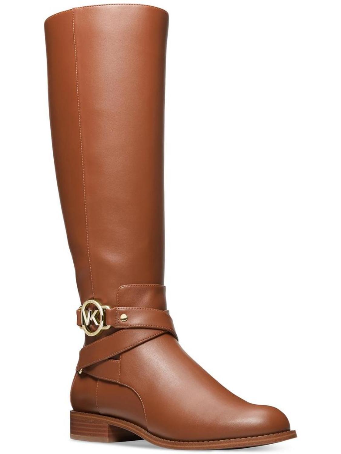 Womens Leather Embellished Knee-High Boots