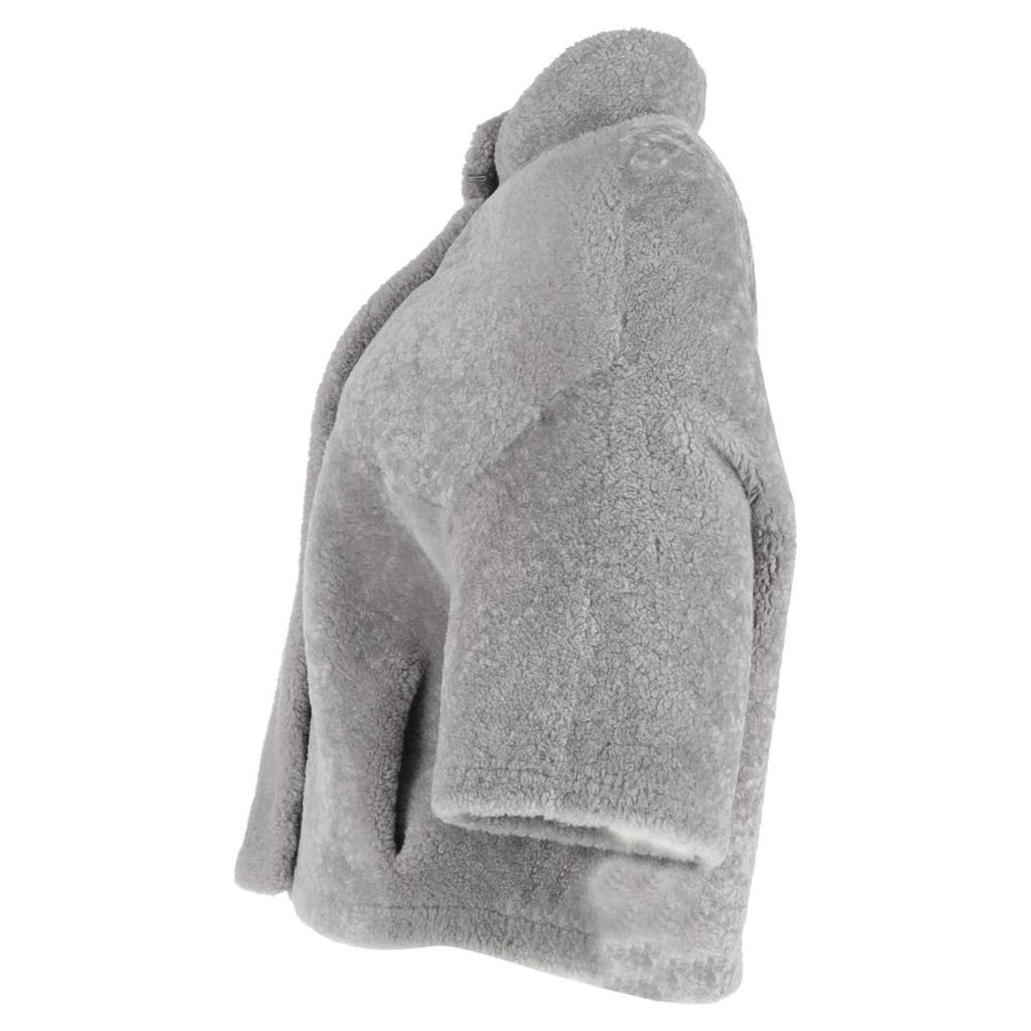 Tebe Teddy Cape in Grey Alpaca Wool