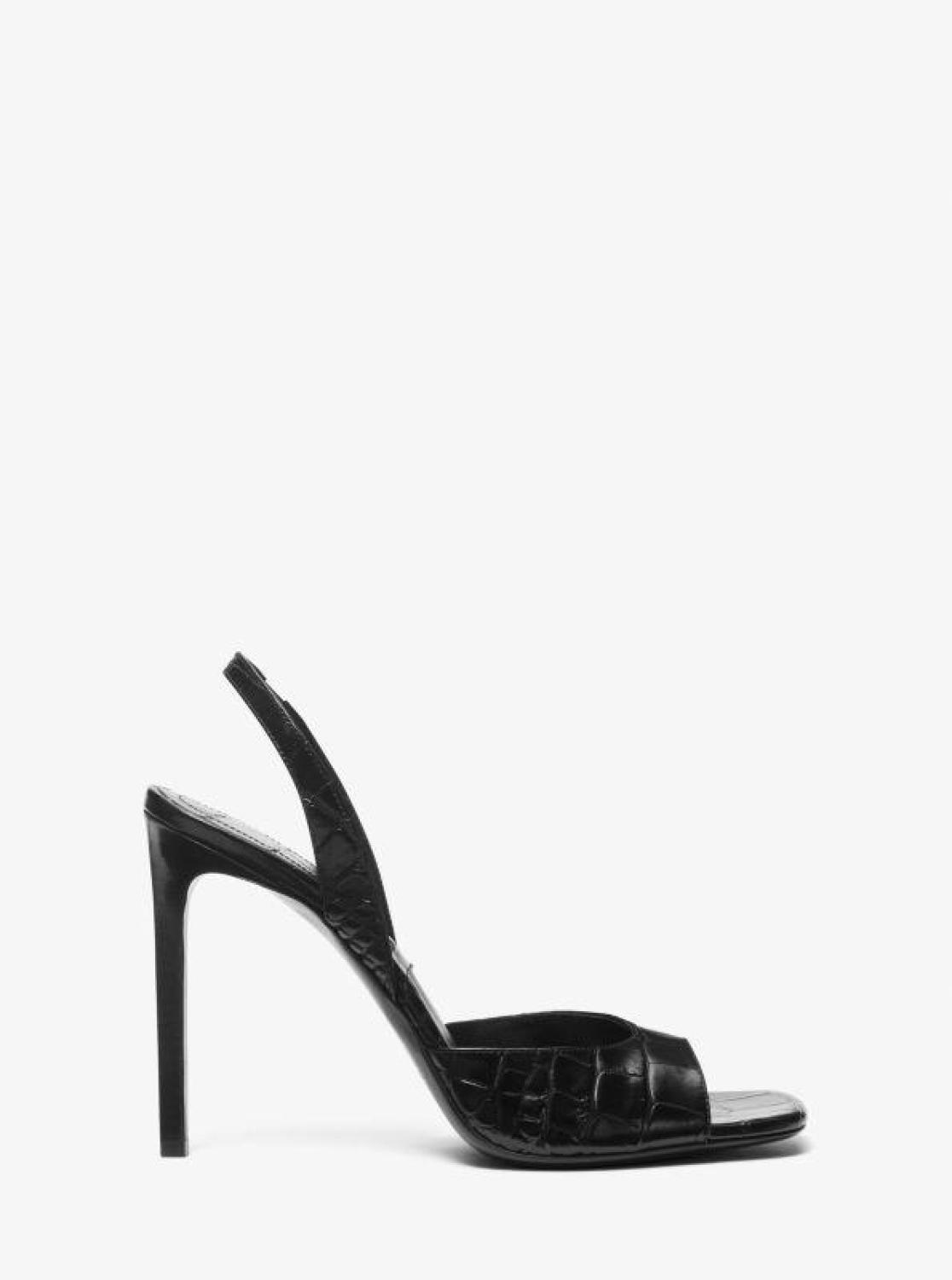 Marisa Crocodile Embossed Patent Leather Sandal