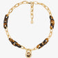 Hamilton Tortoiseshell Lock Chain Brass and Tortoiseshell Acetate Necklace