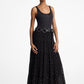 Studded Georgette Tiered Maxi Skirt