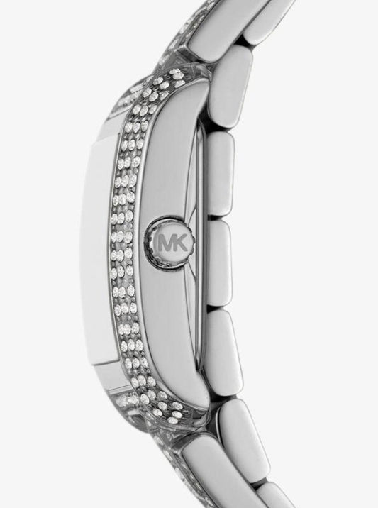 Petite Emery Pavé Silver-Tone Double Wrap Watch