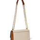 Tribeca Colorblocked Pebbled Leather Mini Flap Chain Crossbody