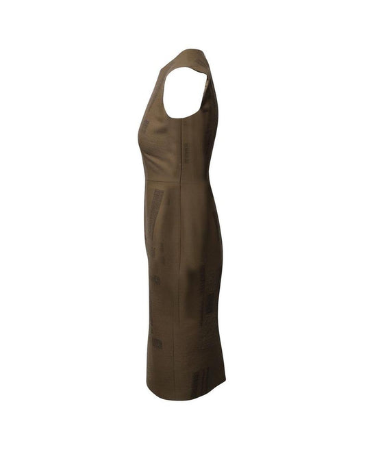 Max Mara Sleeveless Sheath Dress in Brown Wool