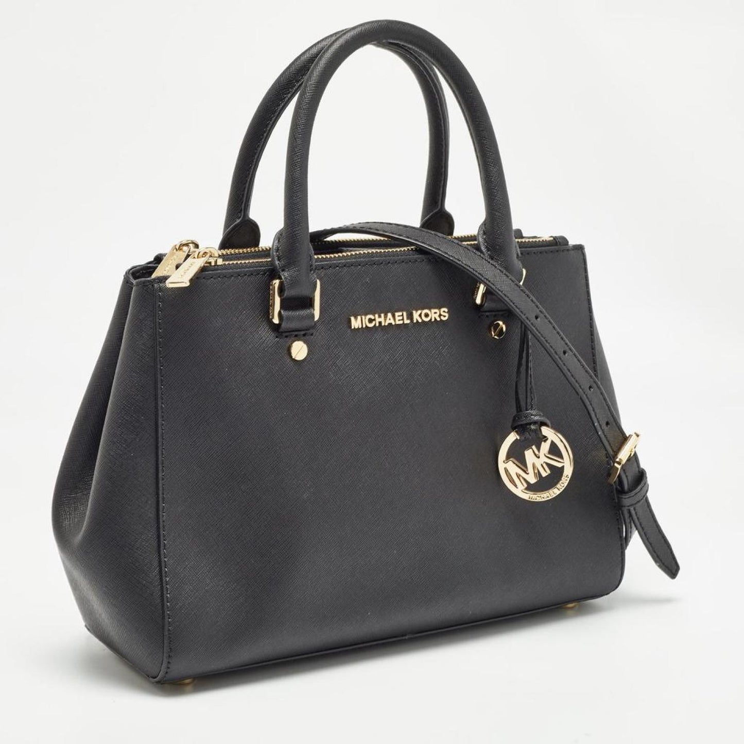 Michael Kors Black Leather Medium Sutton Tote