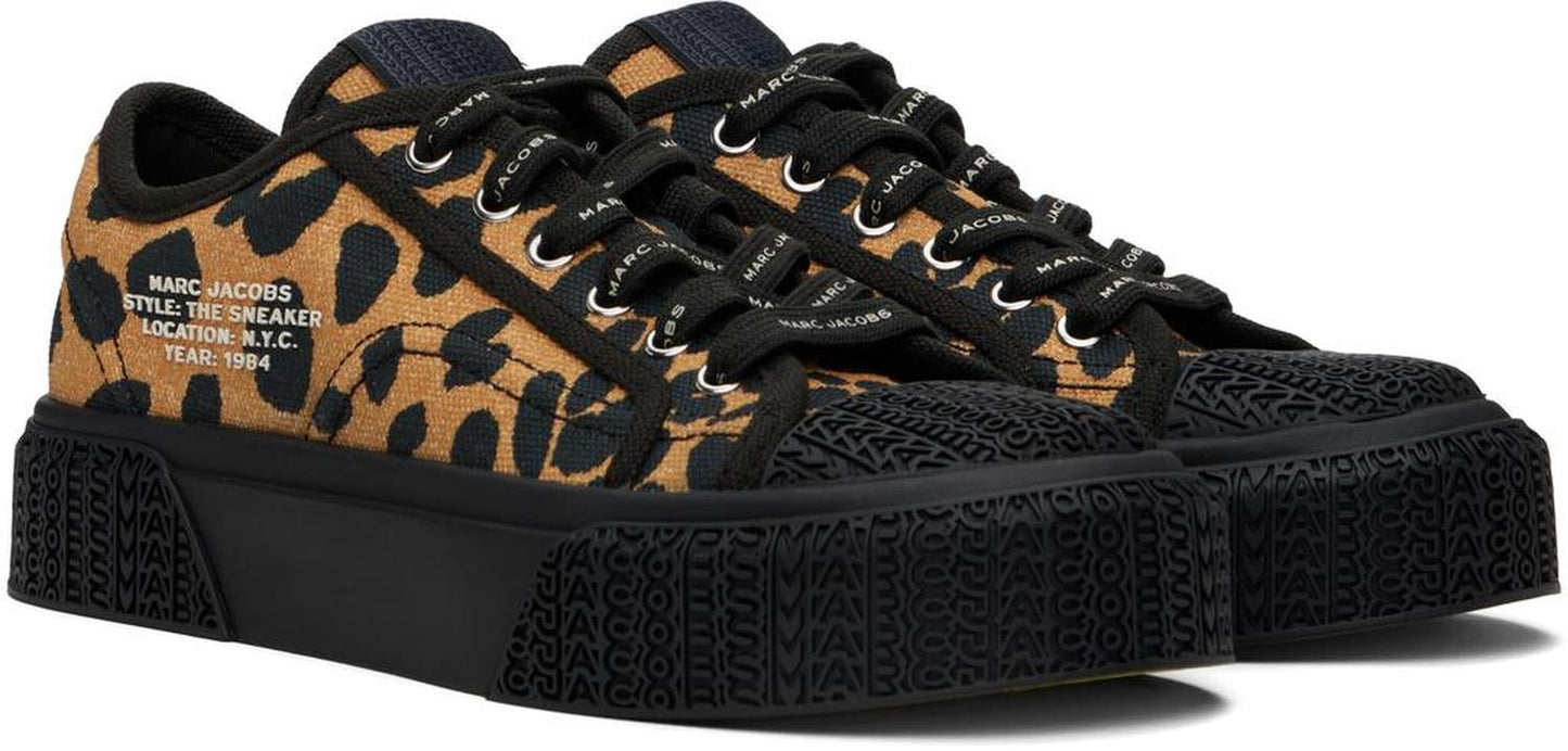 Tan & Black 'The Printed Canvas' Sneakers