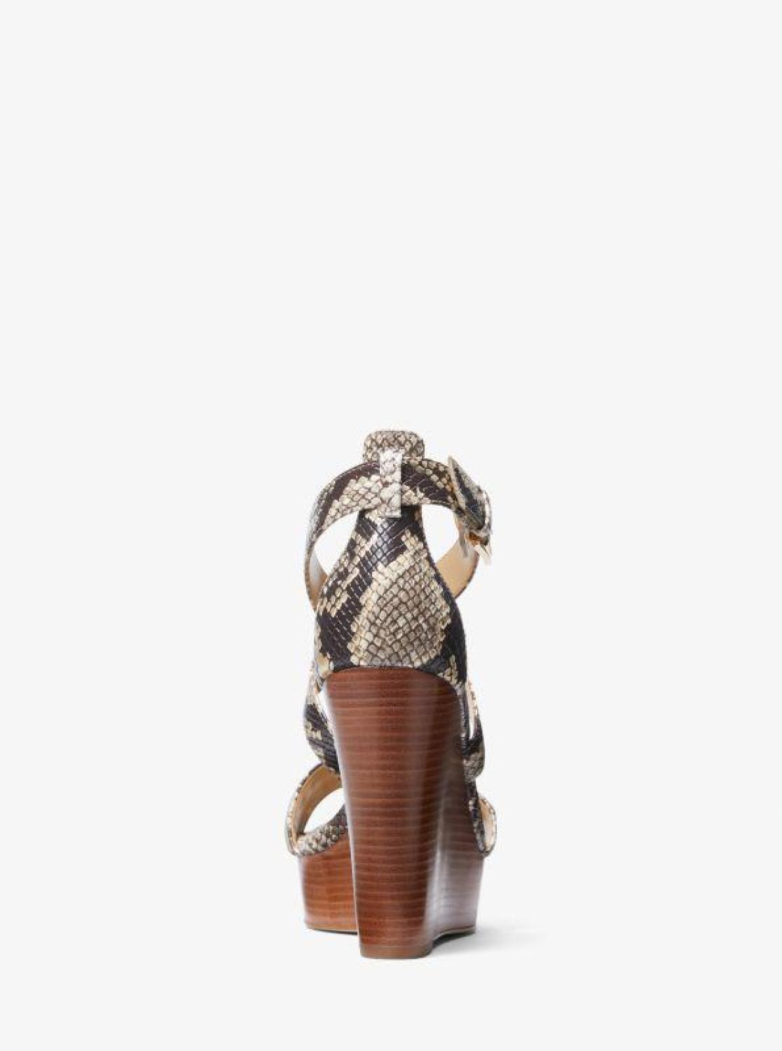 Carmen Snake Embossed Wedge Sandal