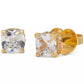 Cubic Zirconia Square Stud Earrings