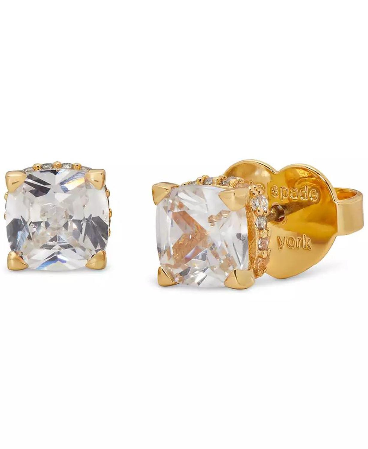 Cubic Zirconia Square Stud Earrings