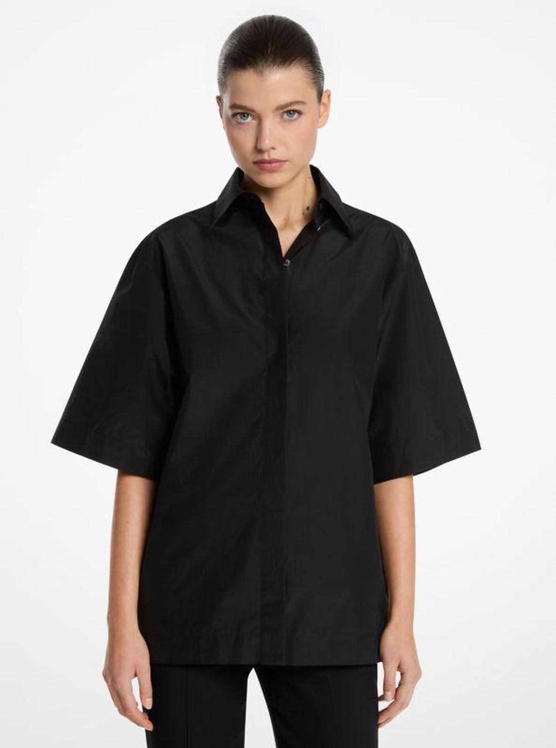 Silk and Cotton Taffeta Camp Shirt