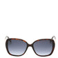 Women's Chic Round Sunglasses In Dark Havana/ Dark Grey Gradient