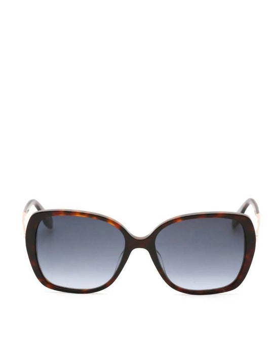 Women's Chic Round Sunglasses In Dark Havana/ Dark Grey Gradient