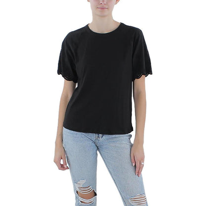 Womens Scalloped Cotton T-Shirt