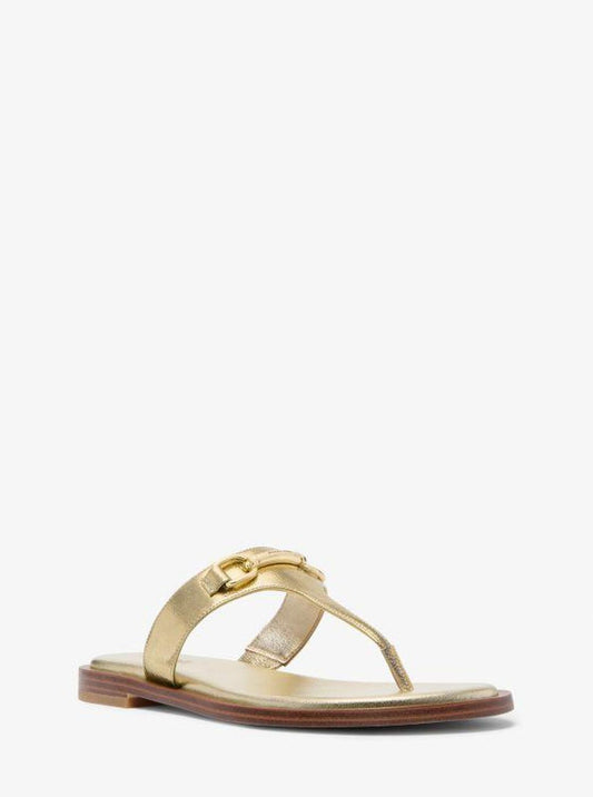 Carson Crackled Metallic Leather Sandal