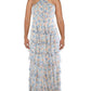 Womens Tiered Criss-Cross Front Maxi Dress