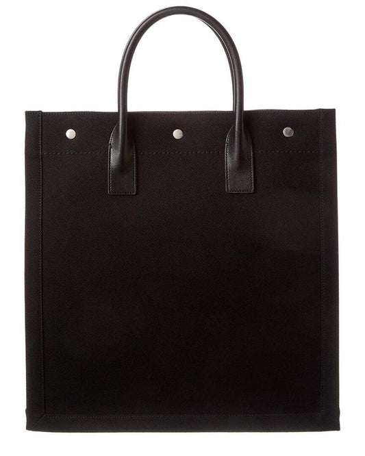 Saint Laurent Rive Gauche N/S Canvas & Leather Tote