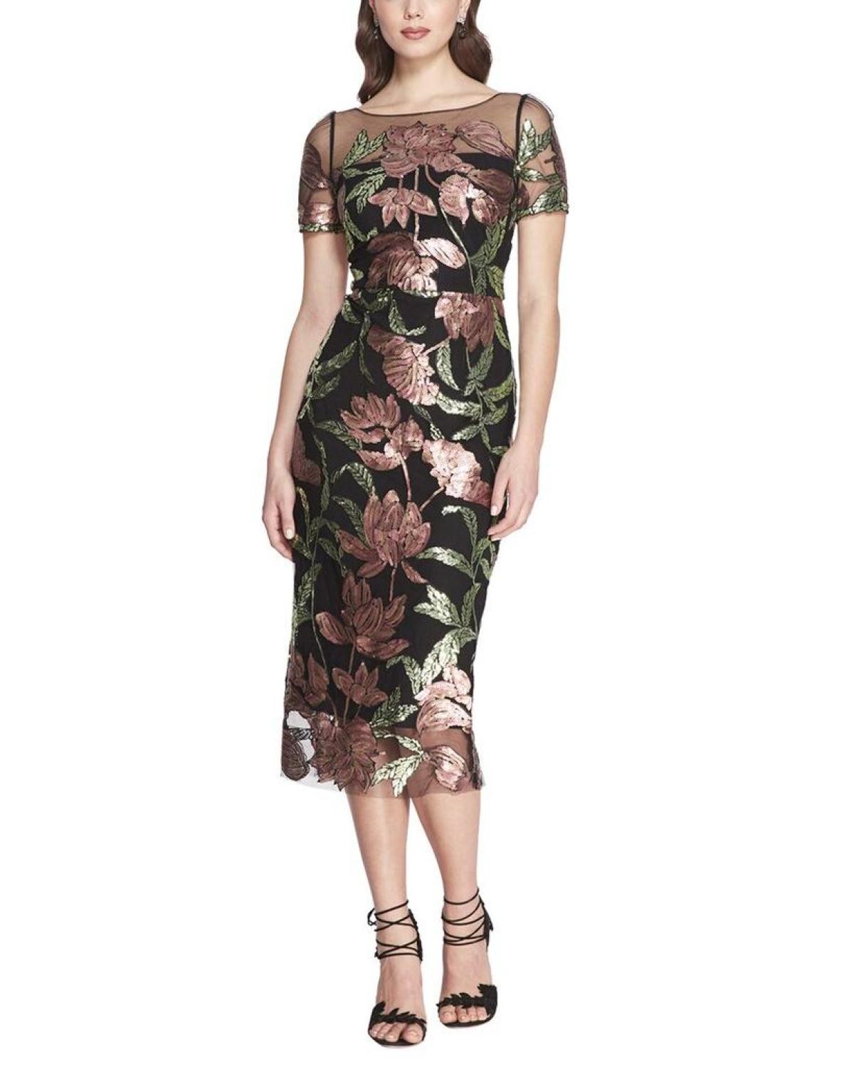 Marchesa Notte Midi Dress