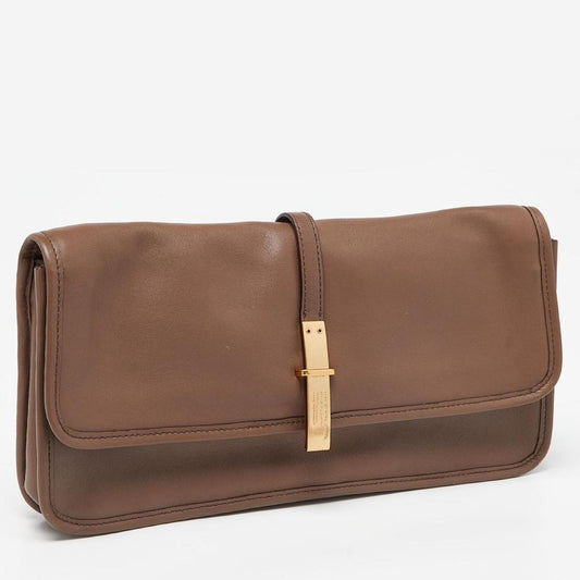 Marc By Marc Jacobs  Leather Metal Flap Clutch