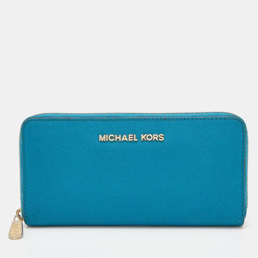 Michael Kors Leather Jet Set Zip Around Wallet