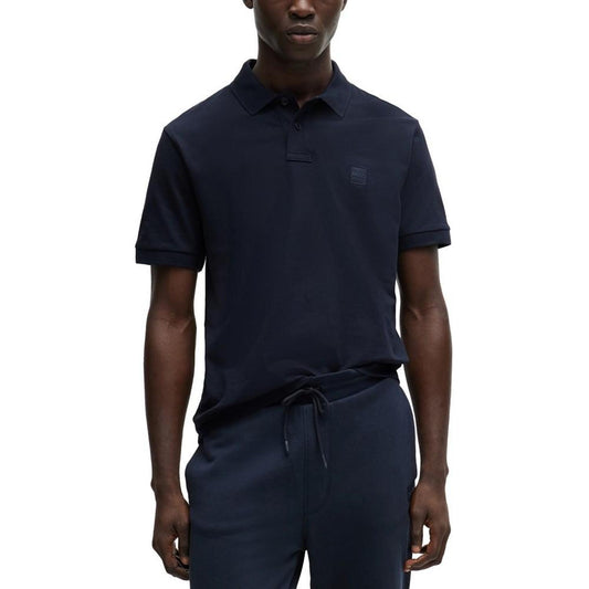 Men's Logo Patch Slim-Fit Polo Shirt